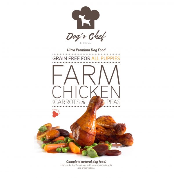 DOG'S CHEF Farm Chicken with Carrots & Peas for ALL PUPPIES