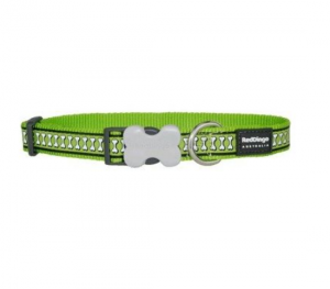 Red Dingo Reflective Bones Lime Green