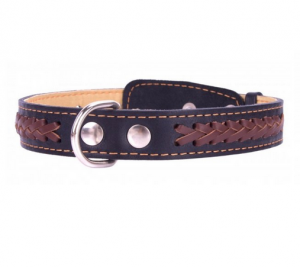 Collar kožený obojek překřížený vzor black-brown