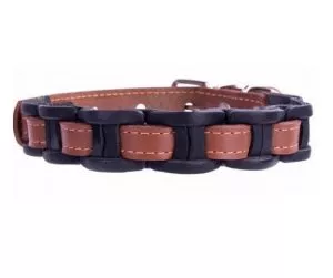 COLLAR kožený obojek vkládaný black-brown