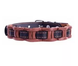 COLLAR kožený obojek vkládaný brown-black