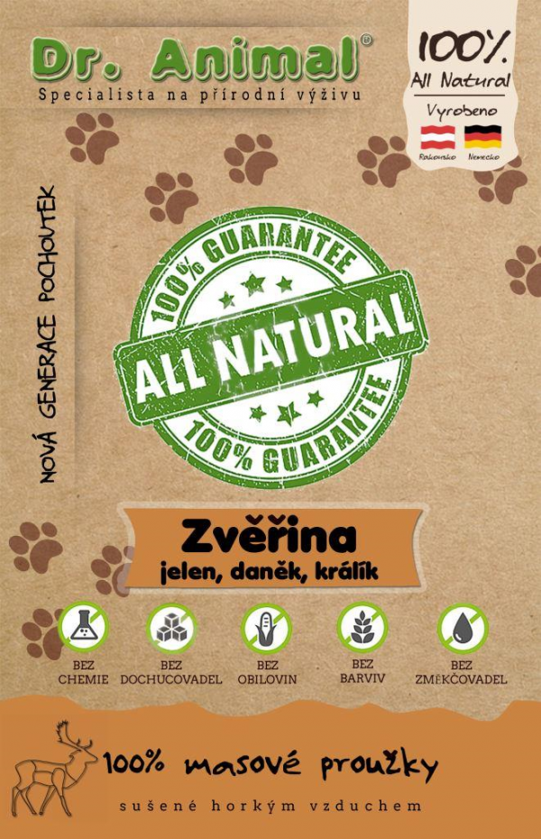 Dr. Animal zvěřina masové proužky 80g