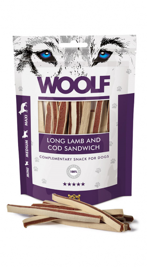 Woolf Dog Lamb & Codfish Soft Sandwich LONG 100 g