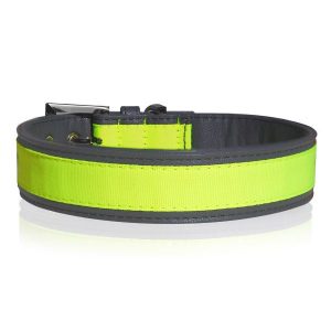 Obojek pro psa kožený neonový Milk&Pepper – žlutý – 3 x 55 cm