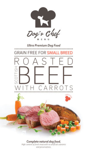 DOG’S CHEF Roasted Scottish Beef with Carrots SMALL BREED ACTIVE DOGS