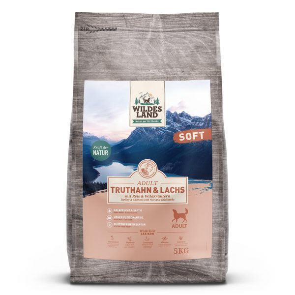 WILDES LAND - SOFT krůta s lososem polovlhké granule