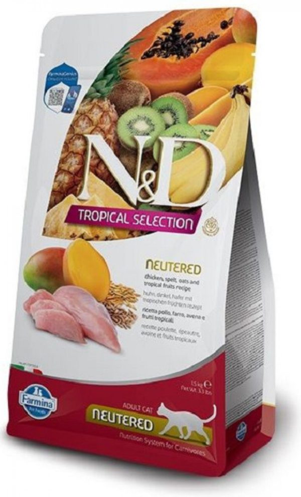 N&D cat TROPICAL SELECTION adult neutered lamb 4 kg +1 kg