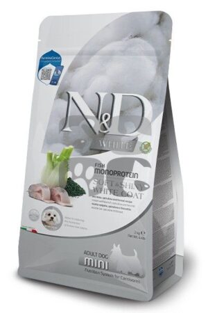 N&D dog White Adult mini sea bass spirulina & fennel 2,5 kg