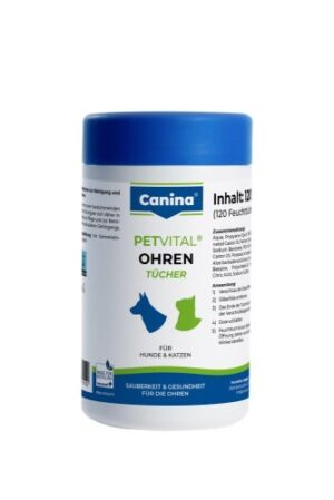 CANINA PETVITAL Vlhčené ubrousky na uši - 120ks