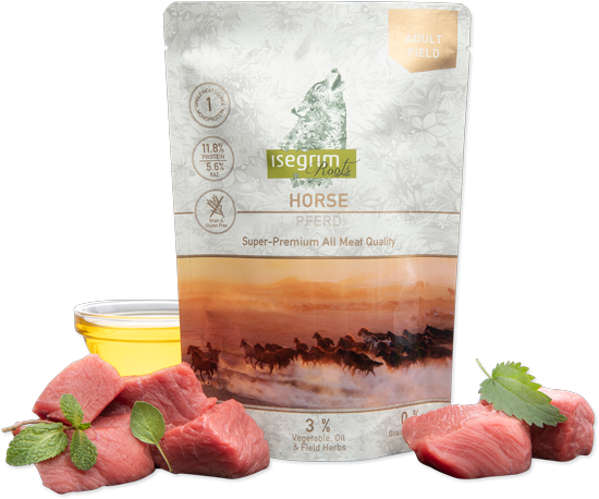 ISEGRIM dog Monoprotein Isegrim Roots, Horse – kapsička 410g
