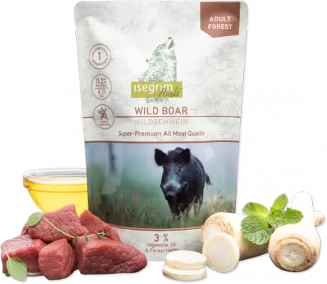 ISEGRIM dog Monoprotein Isegrim Roots, Wild Boar – kapsička 410 g