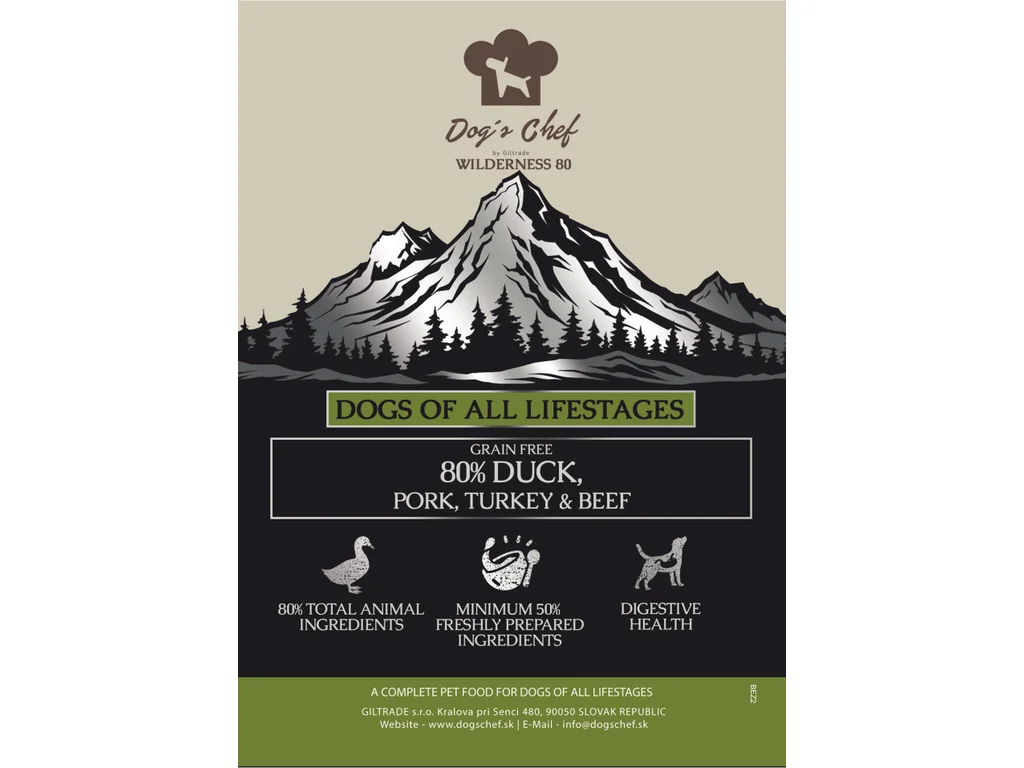 DOG’S CHEF DUCK WITH PORK, TURKEY & BEEF